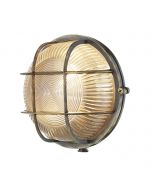 Admiral Single Light Round Outdoor Wall Light In Antique Brass ADM5075