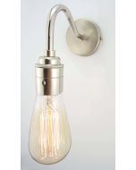 Nickel Curved Arm Wall Light With Plain Lampholder - Barton