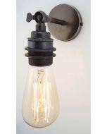Bronze Small Straight Arm Wall Light With Threaded Lampholder - Broughton