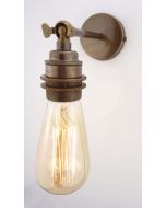 Old English Brass Straight Arm Wall Light With Threaded Lampholder - Libbery