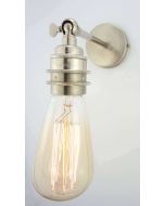Nickel Straight Arm Wall Light With Threaded Lampholder - Libbery