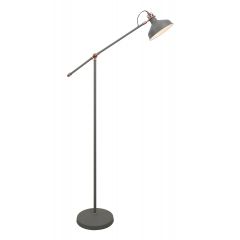 Binton Adjustable Floor Lamp - Sand Grey and Copper