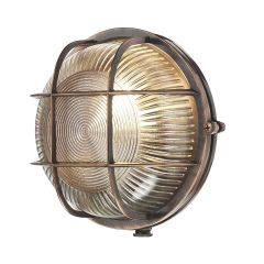 Admiral Single Light Round Outdoor Wall Light In Antique Copper ADM5064