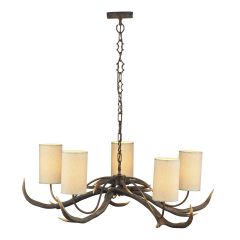 ANT0529S Antler 5 Light Pendant With Shades