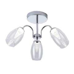 Vono 3 Light LED Semi Flush Ceiling Light - Clear