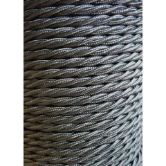 Grey Twisted Braided 3 Core Flex In 1 Metre Lengths