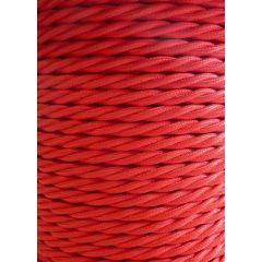 Poppy Red Twisted Braided 3 Core Flex In 1 Metre Lengths